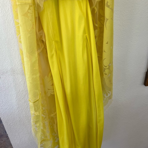 Luxxel | Lace Mesh Maxi Dress | Yellow | Small - Picture 11 of 13
